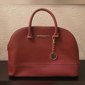 Anne Klein Women's Handbag Dome Satchel Red